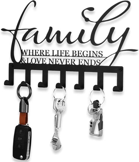 Multifunctional Black Metal Key Rack For Wall Decorative Key .